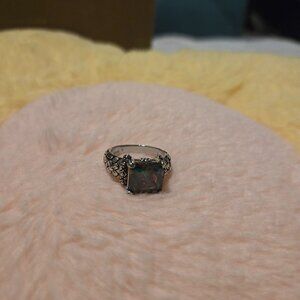 New Rainbow Cubic Zirconia Ring 4g S925 Sterling Silver Vintage Luxury Ring